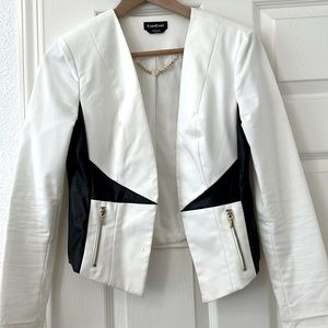 Bebe white and black blazer